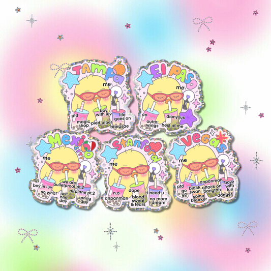DJSPINTHATSHIT VINYL GLITTER STICKERS