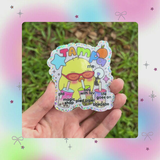 DJSPINTHATSHIT VINYL GLITTER STICKERS